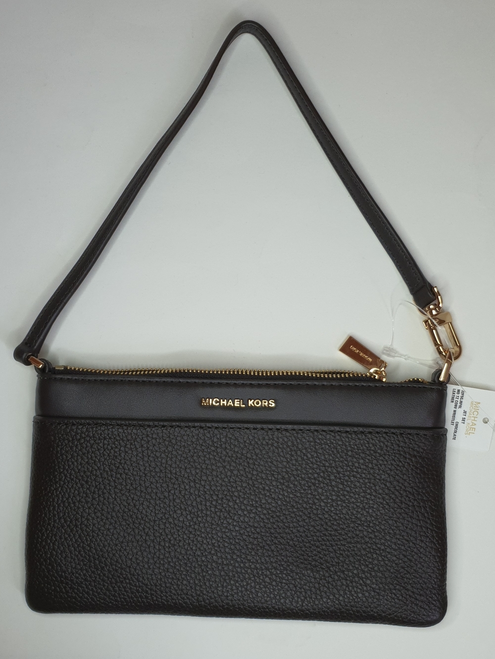 Michael Kors Jet Set Medium Pebbled Leather Wristlet NWT